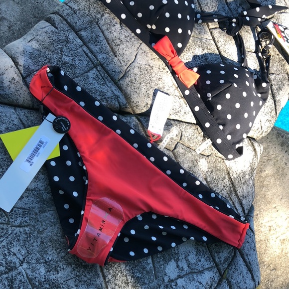 NWT Vitamin A y Amahlia Stevens Minnie Mouse 2pcs swim reversible bottom szM/8 - Picture 6 of 15